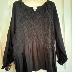 Black long sleeve Ava & Viv blouse, 2x
